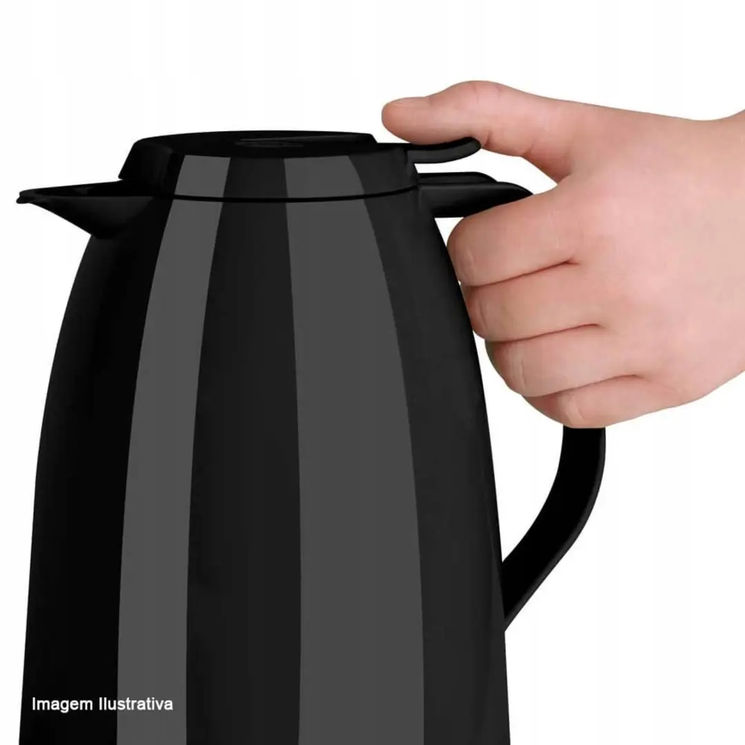 Emsa Mambo Thermos 1L - Zwart Glanzend - afbeelding 3 van 3
