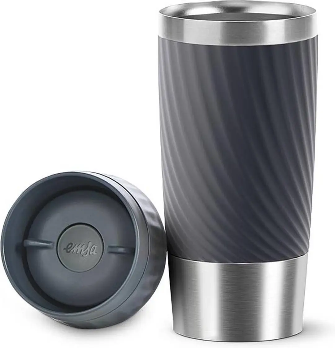 Emsa Travel Mug Easy Twist N2011500 - 360ml - RVS - Zilver - afbeelding 5 van 6