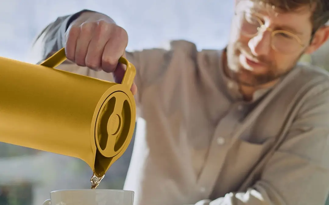 Emsa MotivA Thermoskan 1L - Mosterdgeel - afbeelding 4 van 6