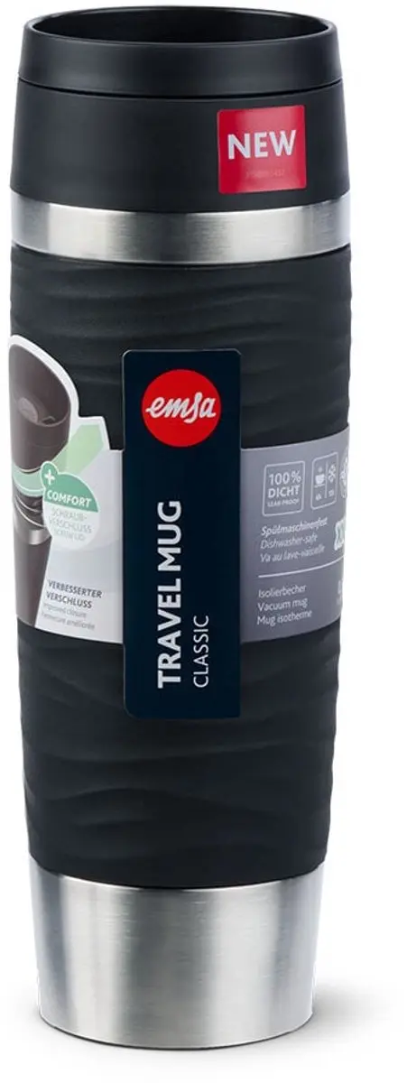 Emsa Travel Mug Wave N2022500 - 500ml - Zwart - afbeelding 5 van 5