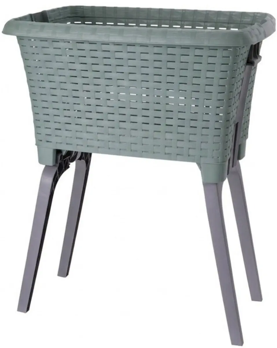 Wasmand op poten groen 38 liter 39 x 59 x 29 cm kunststof