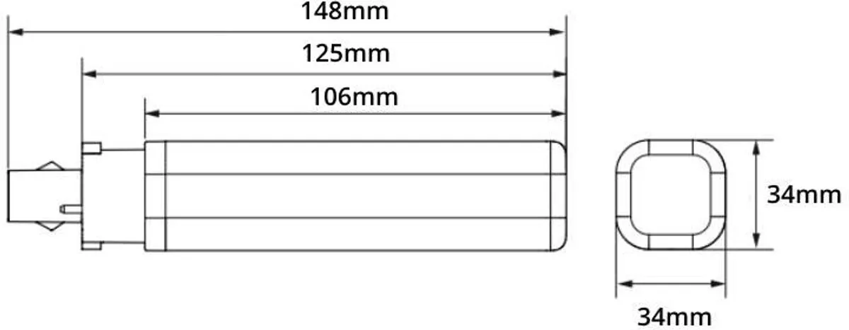 Philips LED PL-C Dulux-D D/E 6,9W 700lm Warm Wit - Mat