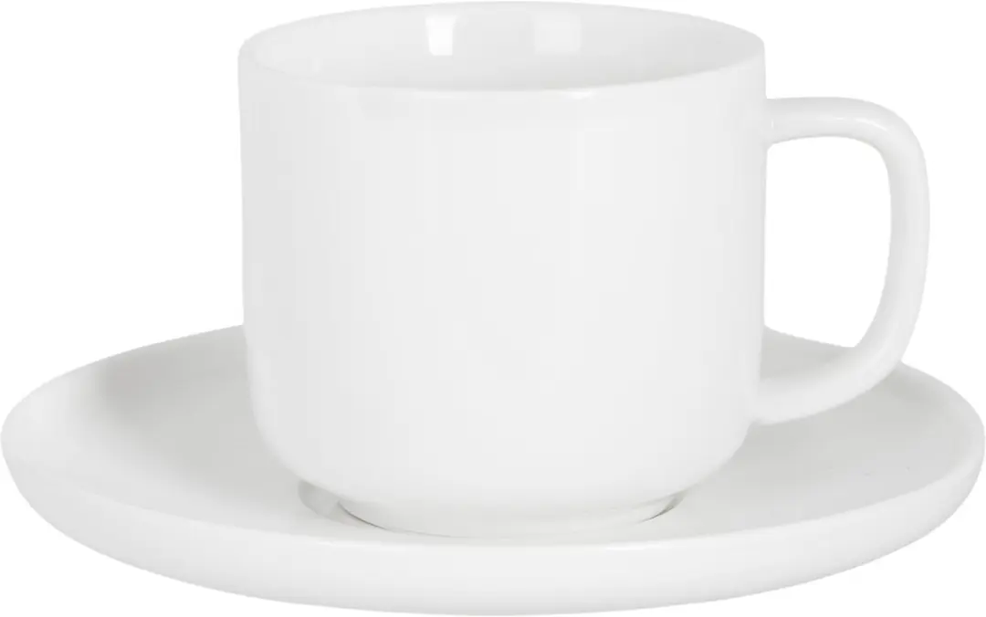Cosy&Trendy Moon White Kopje 20cl en Schoteltje -Ø14,5cm