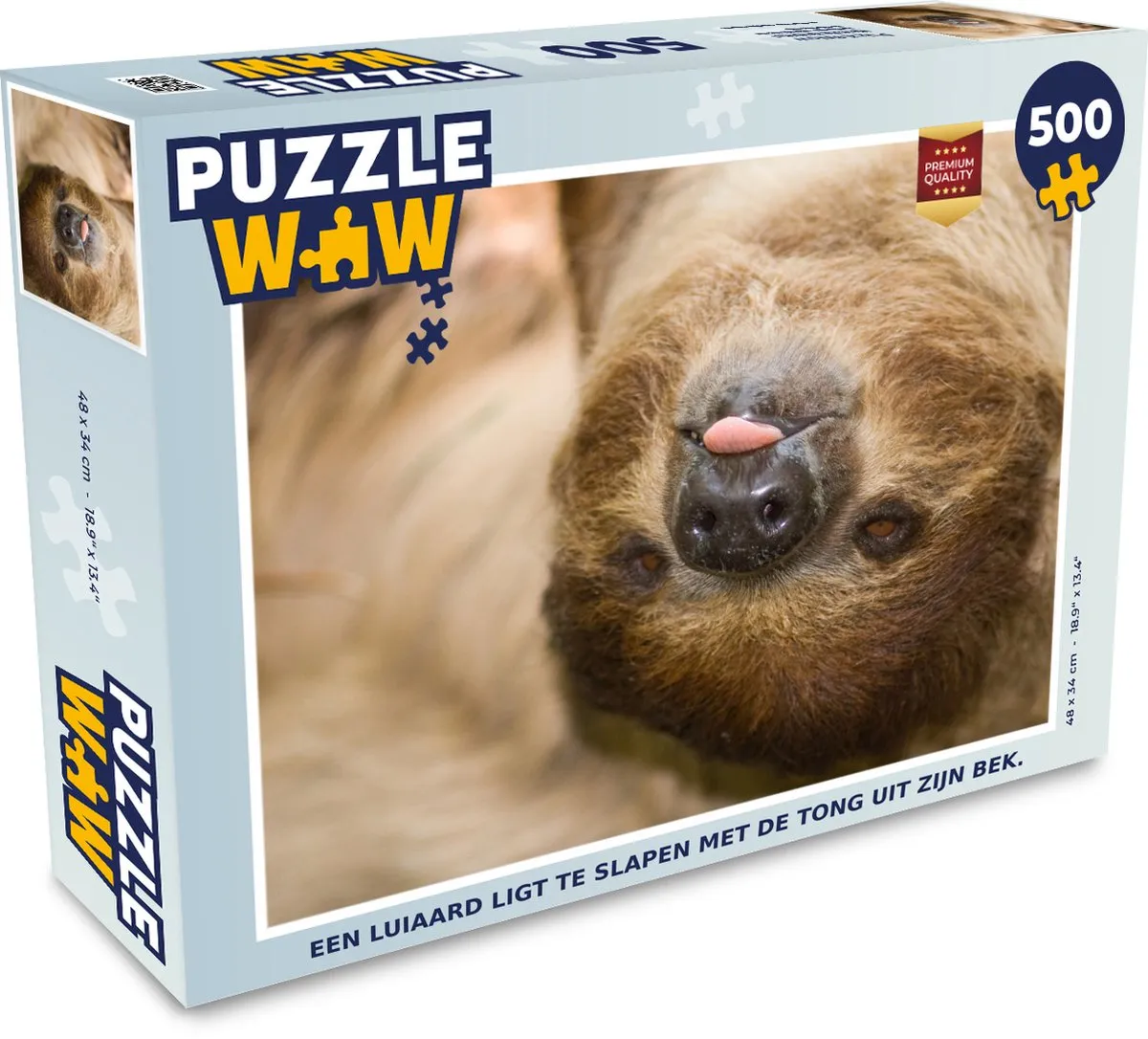 PuzzleWow Legpuzzel Luiaard 500 Stuks