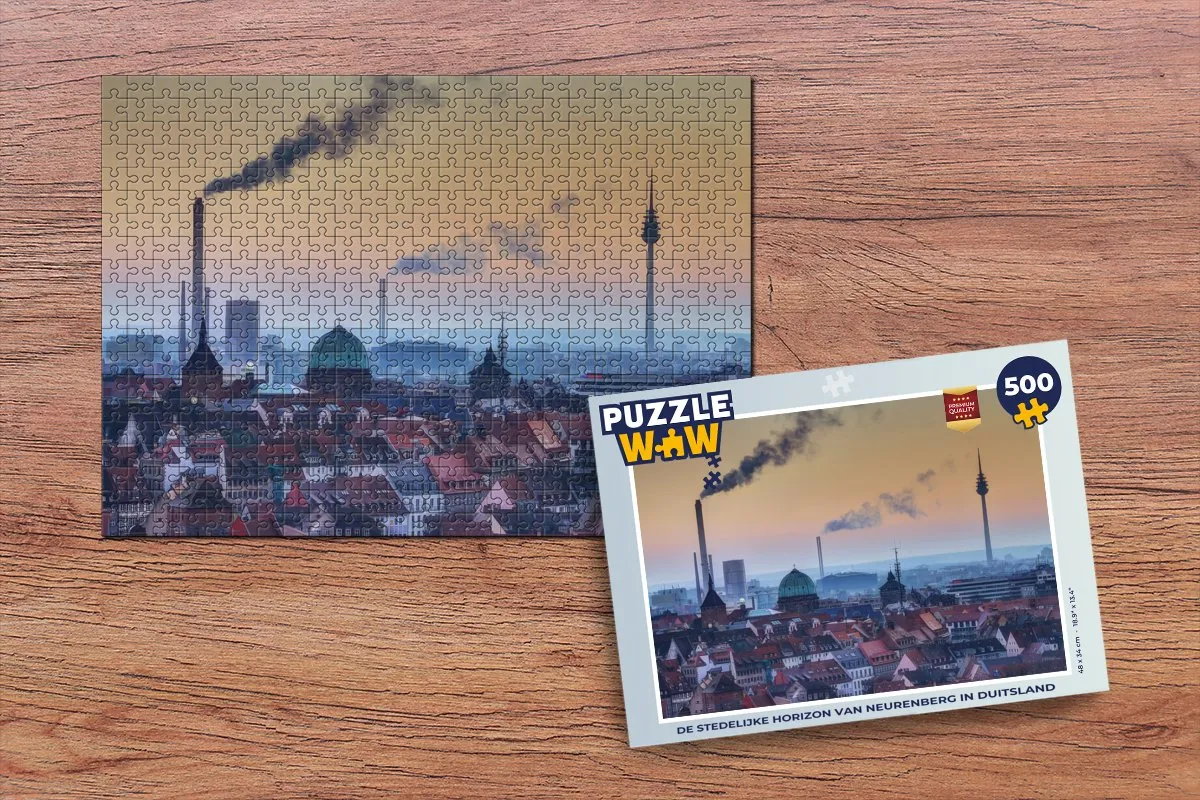 PuzzleWow Legpuzzel De Stedelijke Horizon Neurenberg 500 Stuks - Multicolor