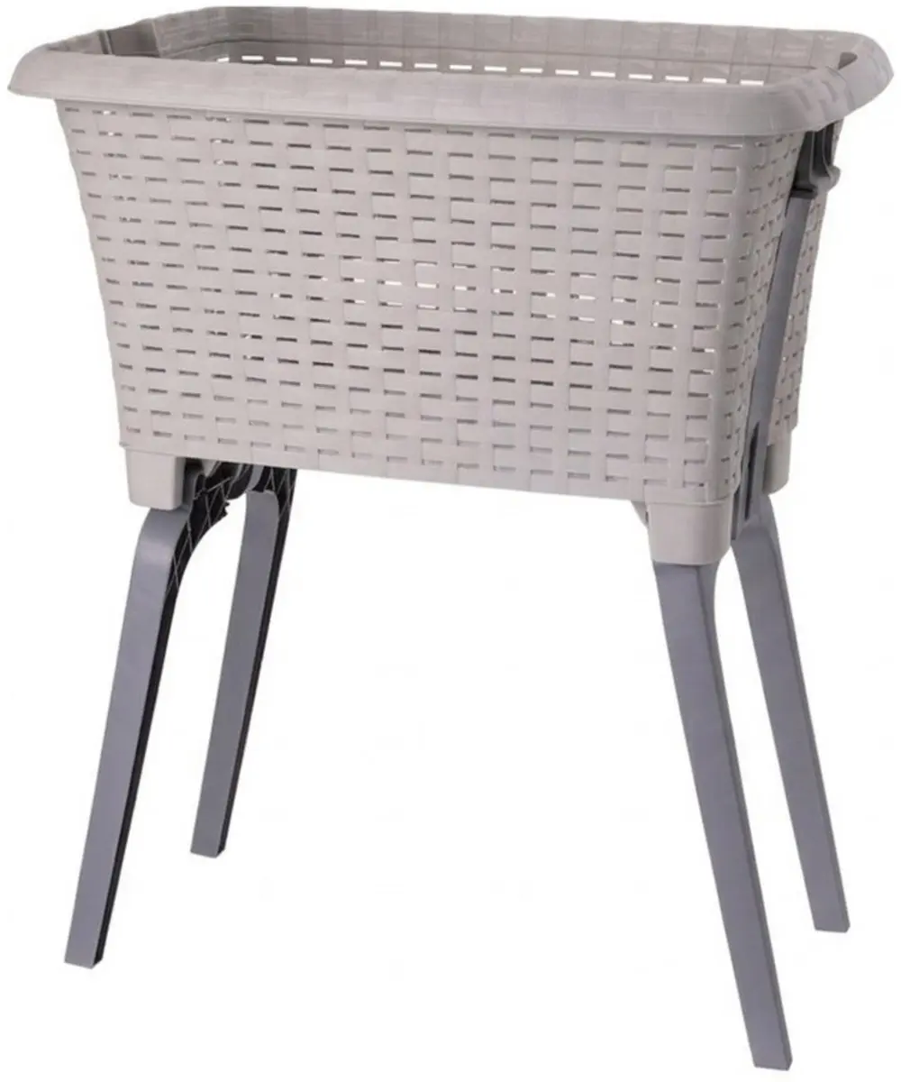 Wasmand op poten creme 38 liter 39 x 59 x 29 cm kunststof