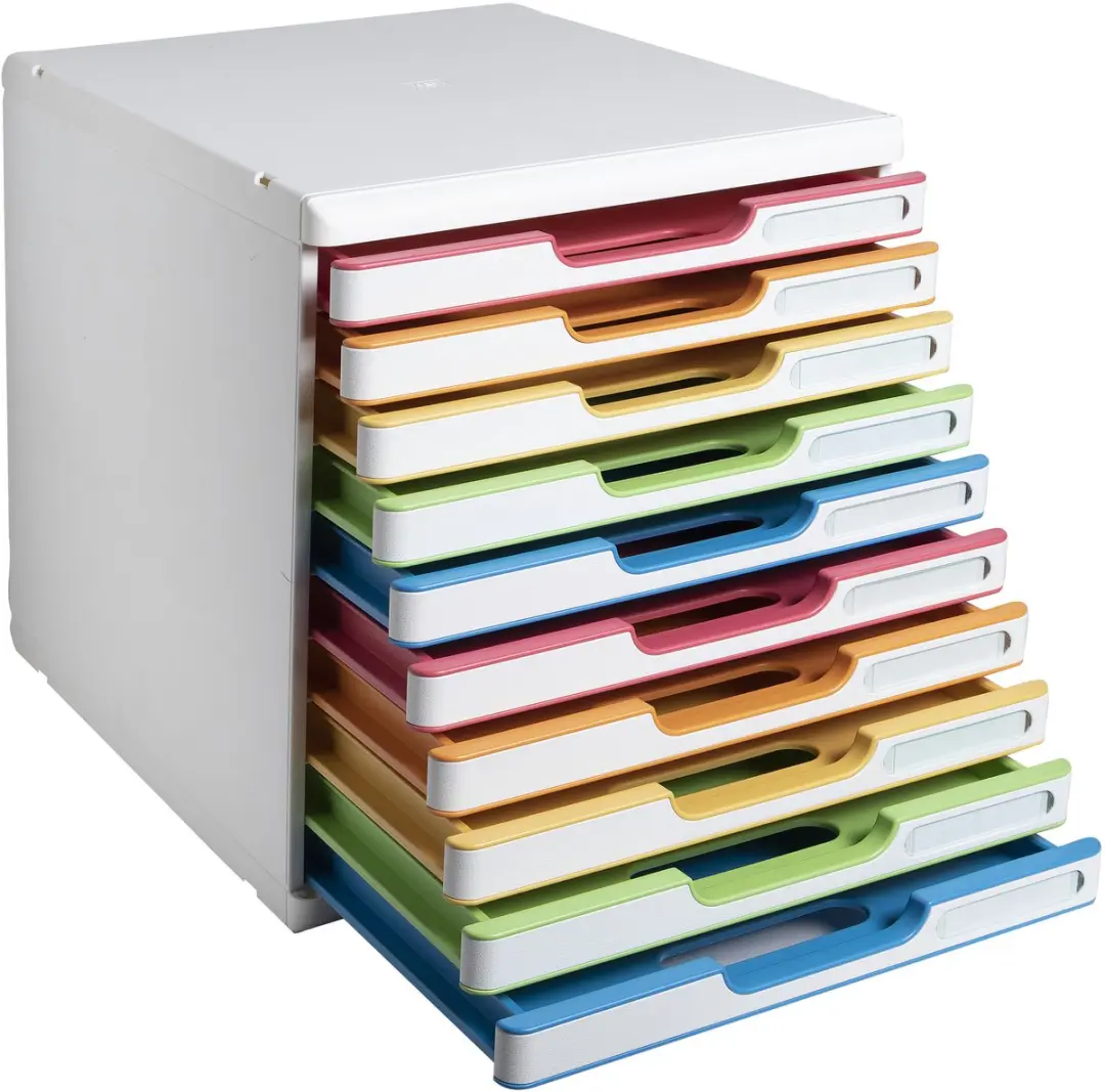 Exacompta Ladenbox MODULO A4 10 Lades - Wit/Harlekijn - afbeelding 5 van 6