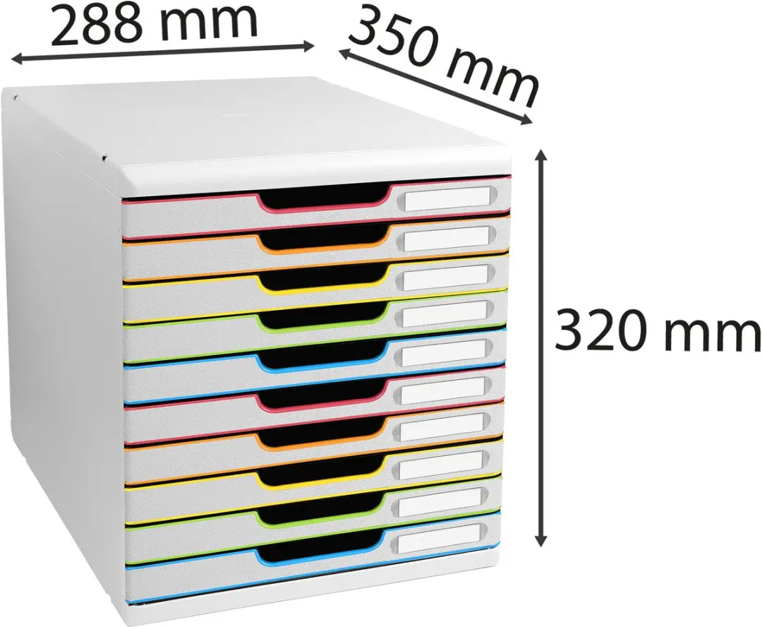 Exacompta Ladenbox MODULO A4 10 Lades - Wit/Harlekijn - afbeelding 6 van 6