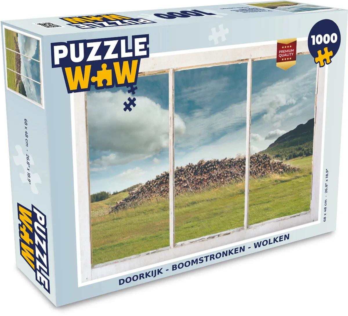 PuzzleWow Doorkijk Boomstronken Wolken Legpuzzel 1000 Stuks