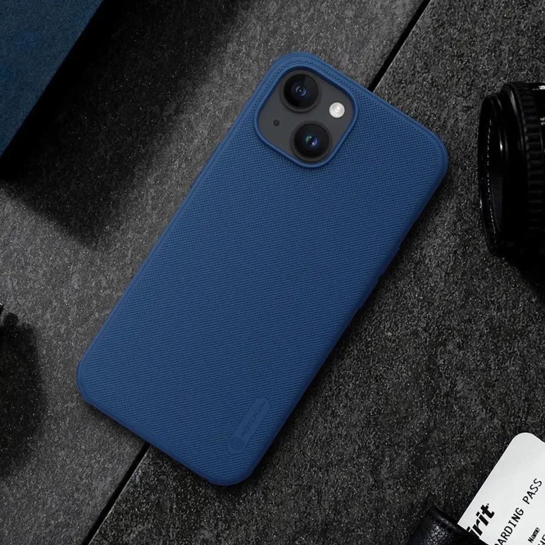 Nillkin Super Frosted Shield Hoesje iPhone 15 Pro Max - Blauw - afbeelding 4 van 6