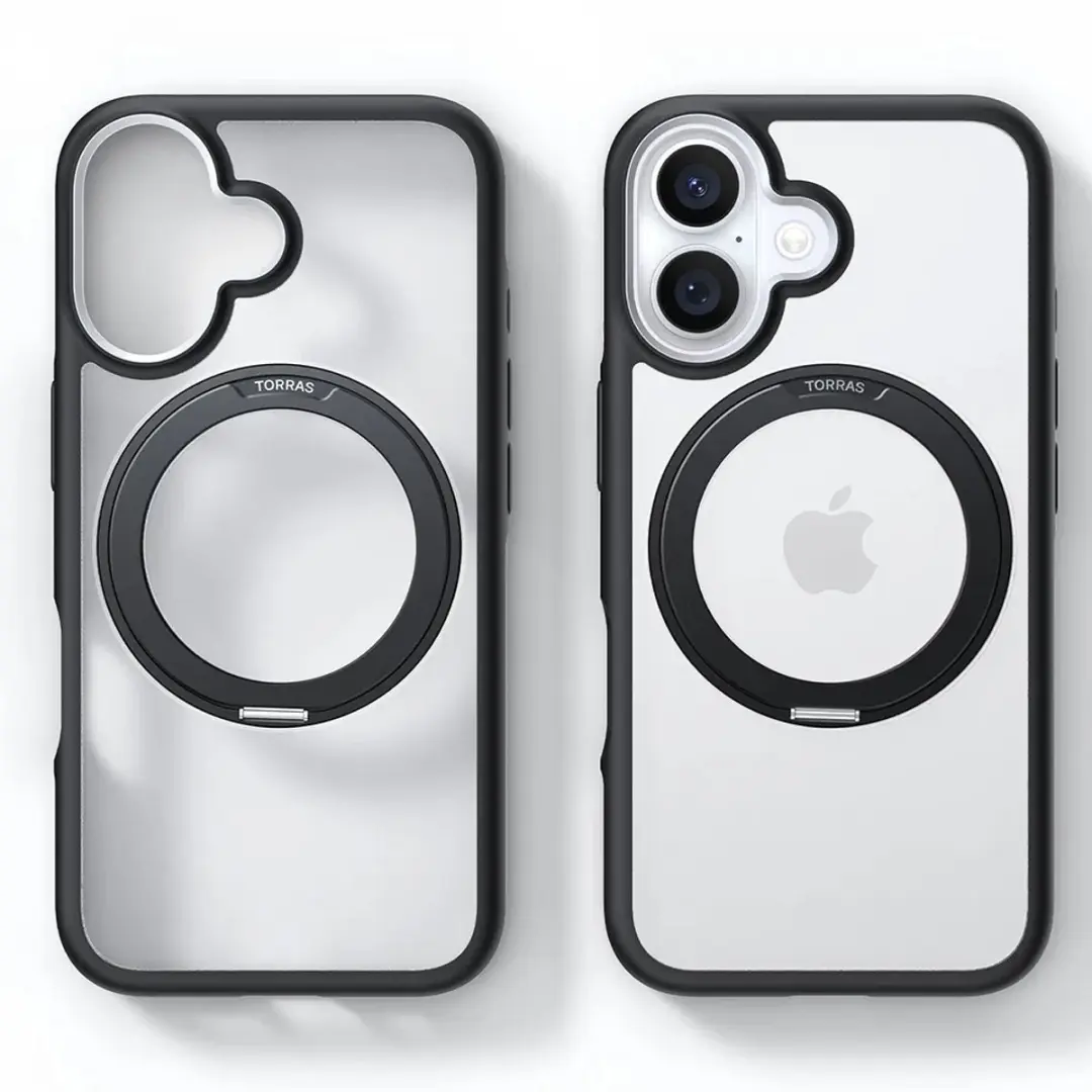 Torras UPRO Ostand R Fusion Hoesje iPhone 16 - MagSafe - Zwart - afbeelding 2 van 6