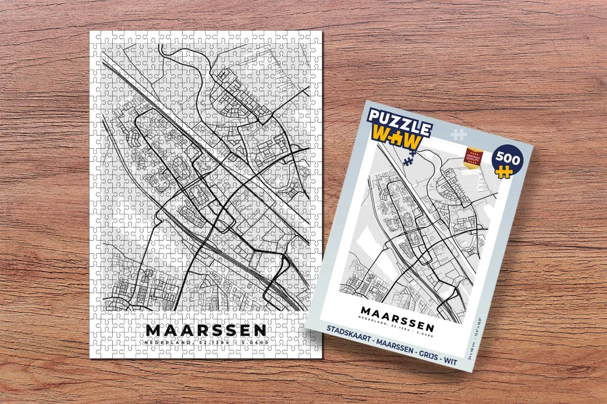PuzzleWow Stadskaart Maarssen Legpuzzel 500 Stuks - Multicolor