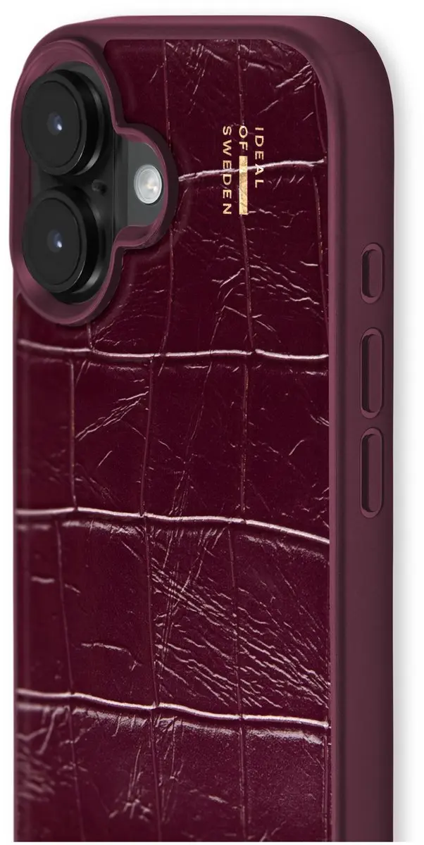 iDeal of Sweden Vegan Leather Backcover iPhone 16 - Fine Wine Croco - IDVLCMS-I2461-639 - afbeelding 2 van 4