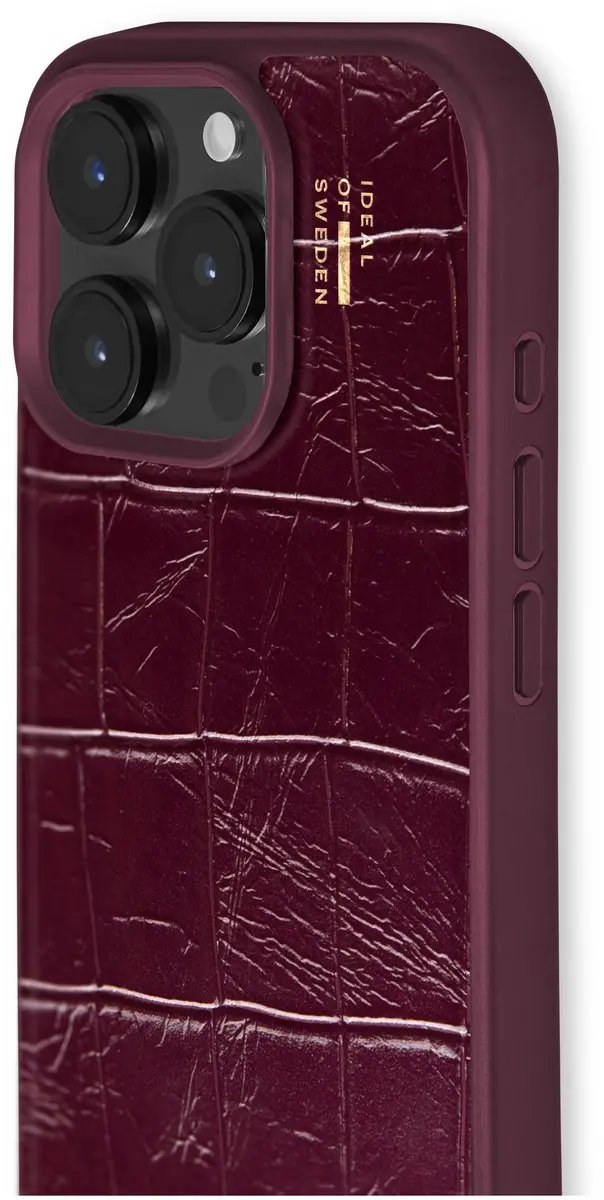 iDeal of Sweden Vegan Leather Backcover iPhone 16 Pro - IDVLCMS-I2461P-639 - Donkerrood - afbeelding 2 van 4