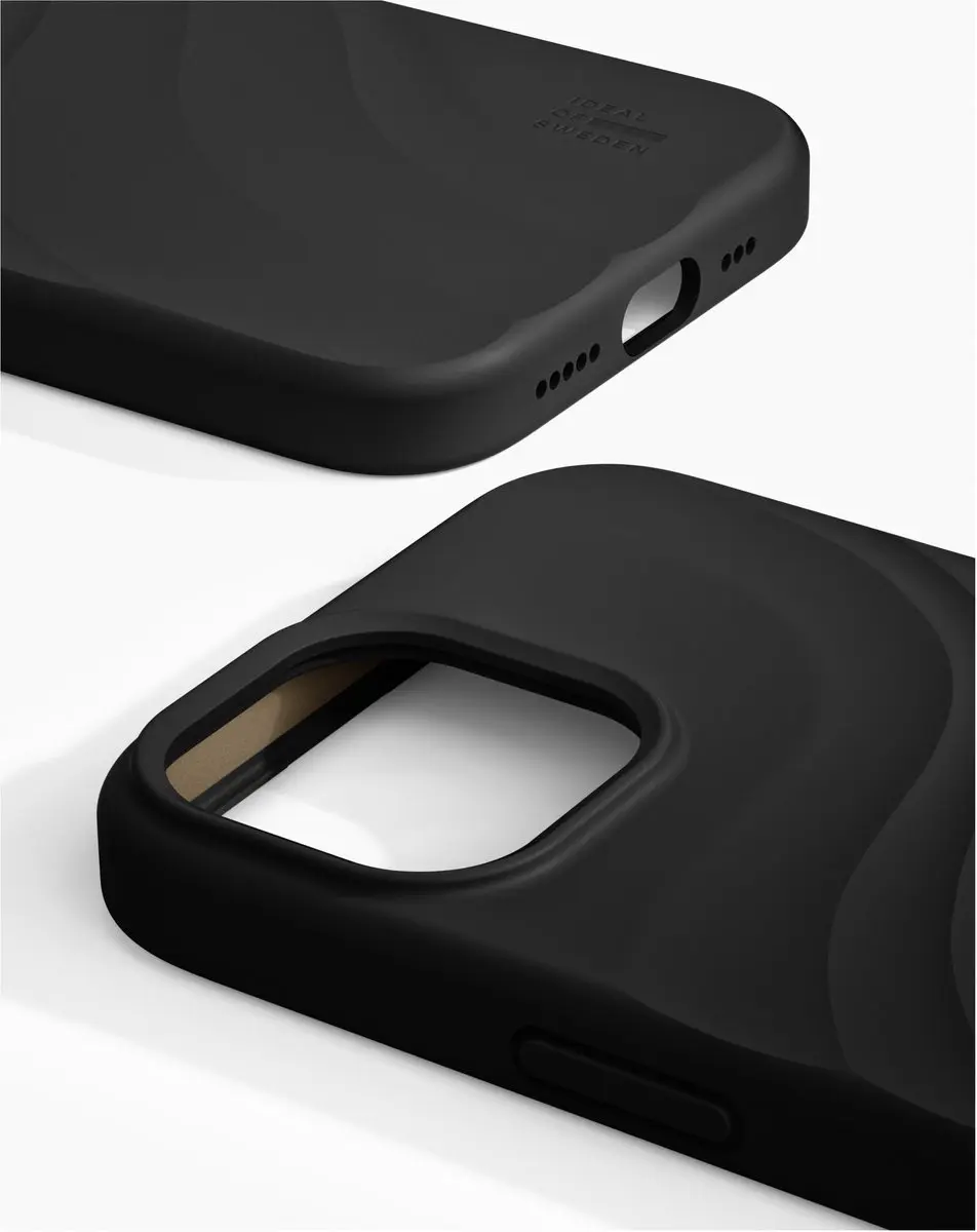 iDeal of Sweden Soft Swirl Silicone Hoes - iPhone 13/14/15/16 - Zwart - afbeelding 2 van 5