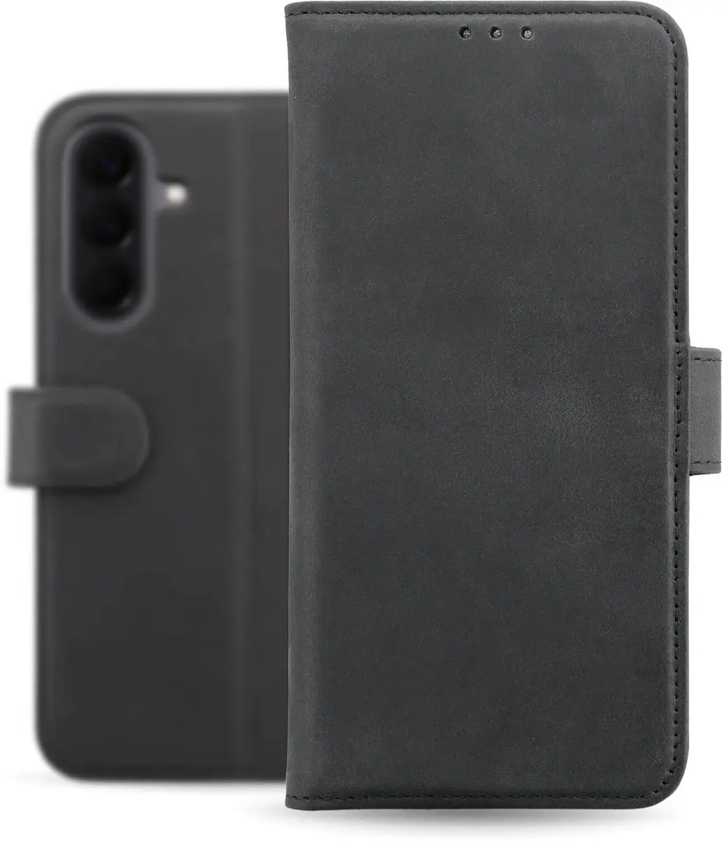 Rosso Deluxe Hoesje Samsung Galaxy A18 - 3 Pasjes - Zwart - afbeelding 4 van 6