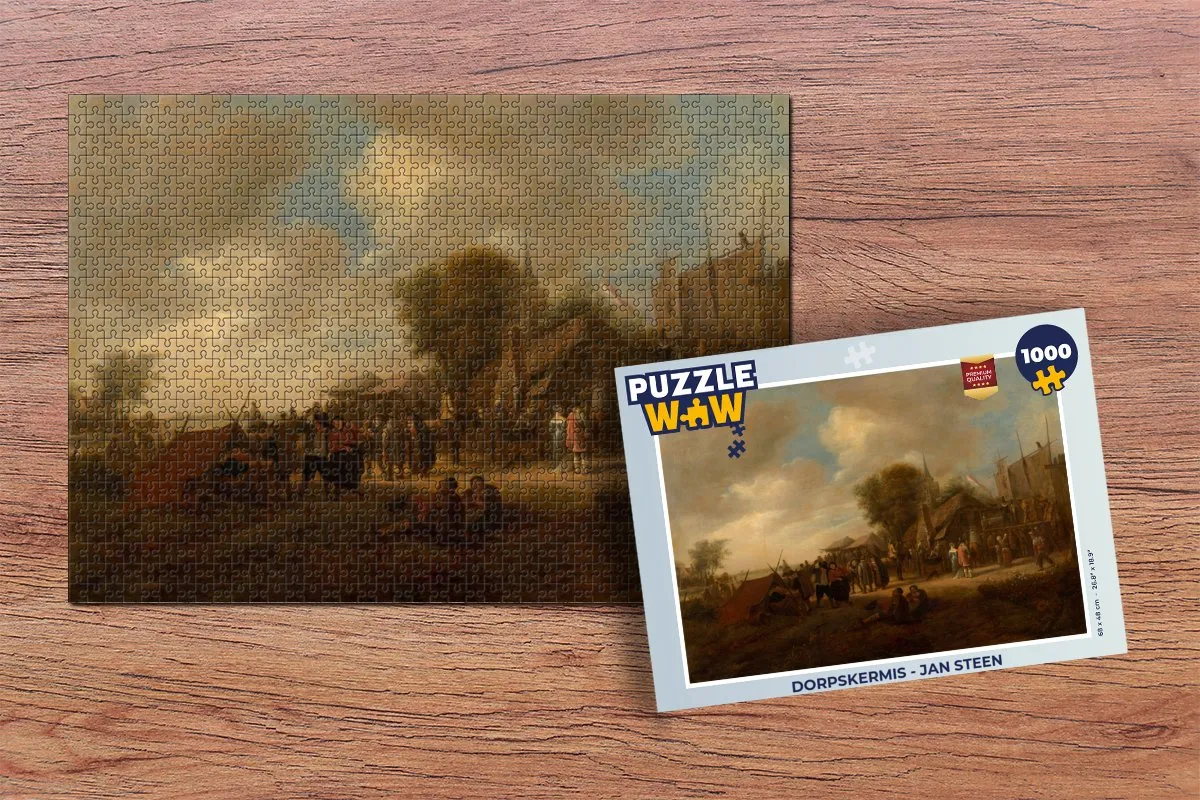 PuzzleWow Dorpskermis Jan Steen Legpuzzel 1000 Stuks - Multicolor