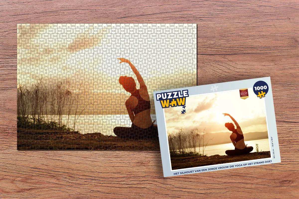PuzzleWow Yoga op het Strand Legpuzzel 1000 Stuks - Multicolor