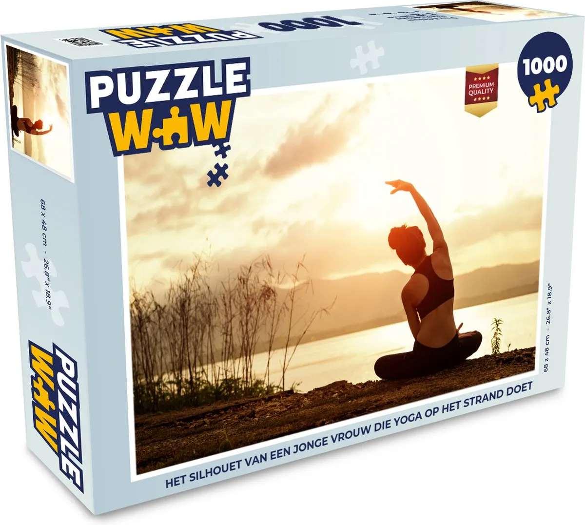 PuzzleWow Yoga op het Strand Legpuzzel 1000 Stuks - Multicolor