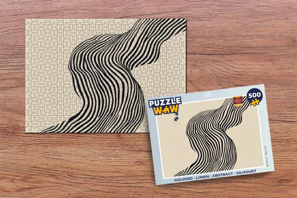 PuzzleWow Golvend Abstract Legpuzzel 500 Stuks - Beige