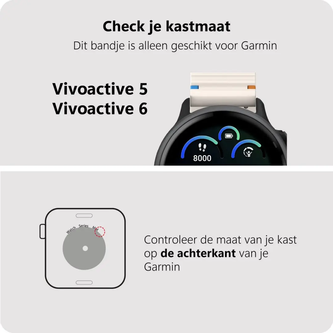 Just in Case Garmin Vivoactive ActiveFlex Horlogebandje - 20mm - Wit - afbeelding 2 van 6