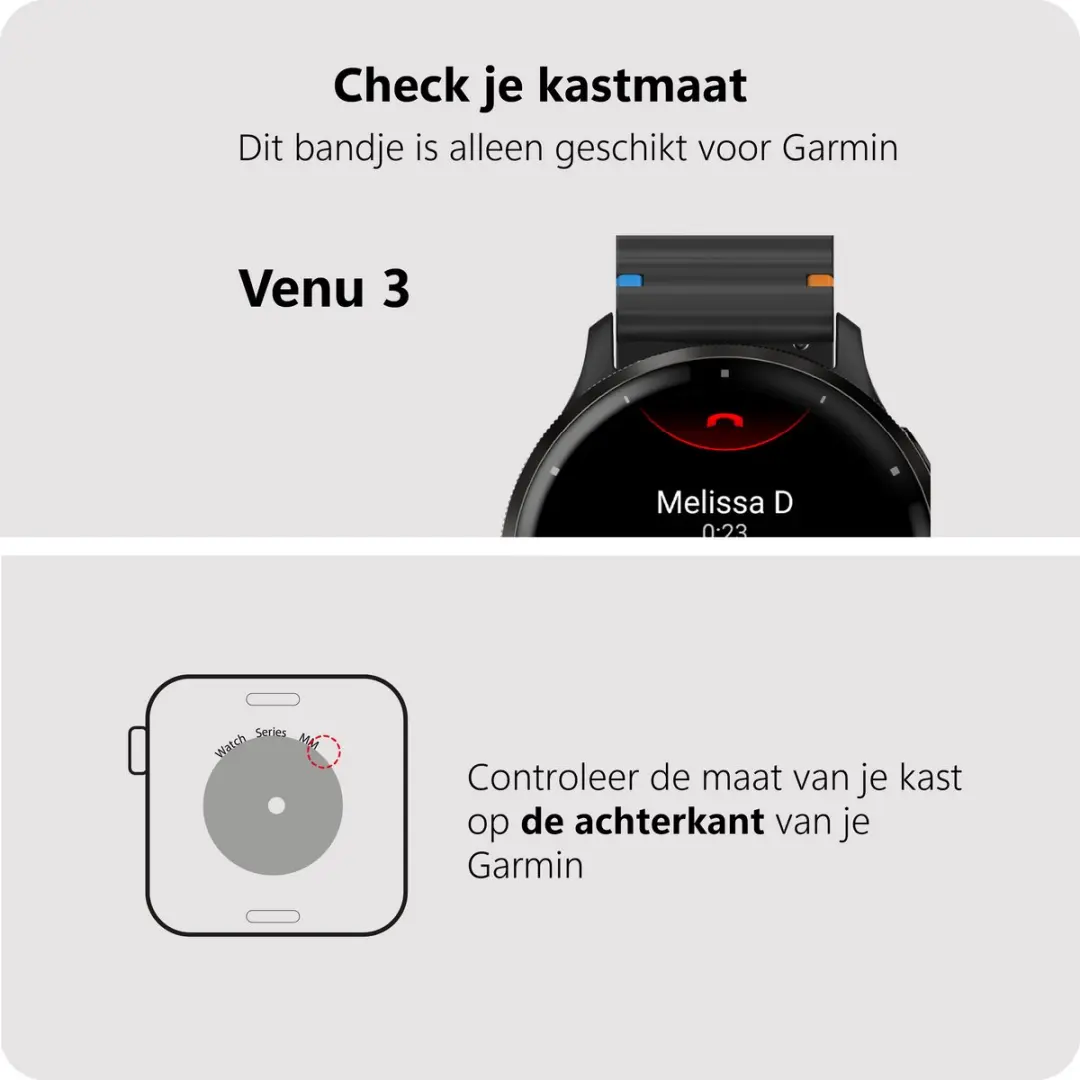 Just in Case Garmin Venu 3 Horlogebandje ActiveFlex - 45mm - Zwart - afbeelding 3 van 6