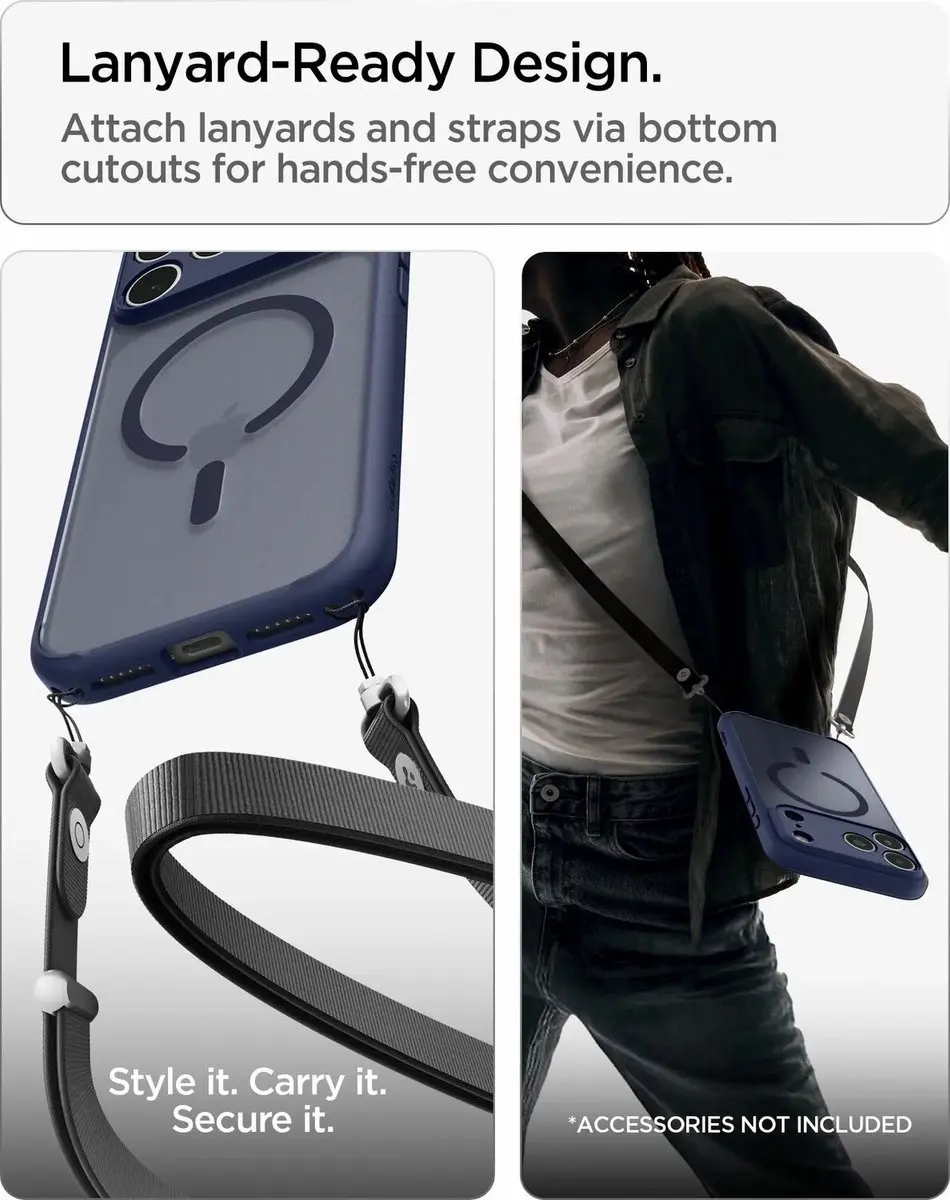 Spigen Ultra Hybrid MagFit ACS11931 Hoesje - iPhone 18 Pro - Frosted Blauw - afbeelding 3 van 6