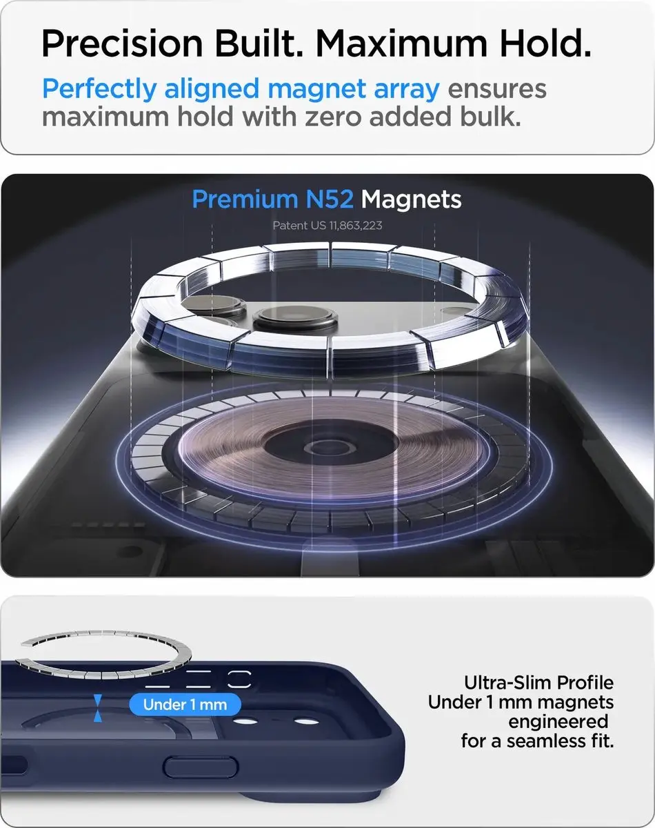 Spigen Ultra Hybrid MagFit ACS11931 Hoesje - iPhone 18 Pro - Frosted Blauw - afbeelding 5 van 6