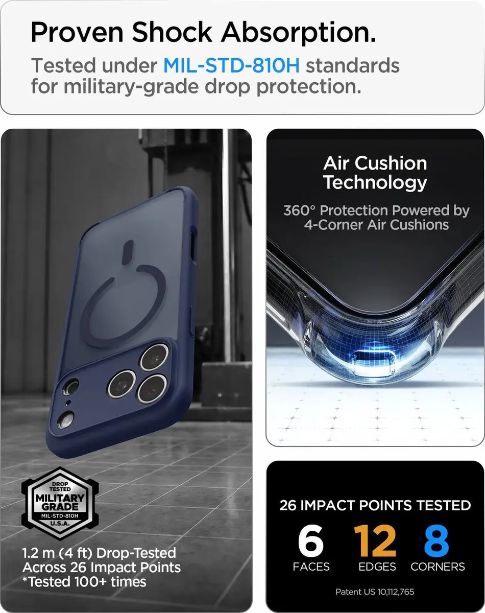 Spigen Ultra Hybrid MagFit ACS11931 Hoesje - iPhone 18 Pro - Frosted Blauw - afbeelding 4 van 6