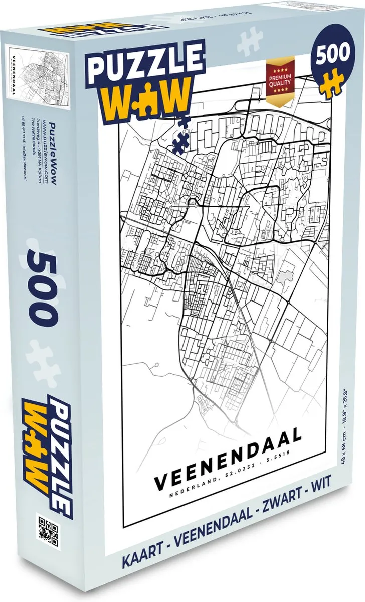 PuzzleWow Veenendaal Legpuzzel 500 Stuks - Multicolor