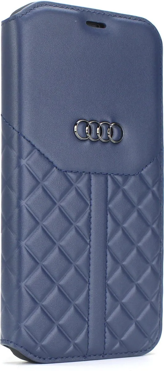 Audi Genuine Leather Book Case iPhone 13 - Blauw - 2 Pasjes