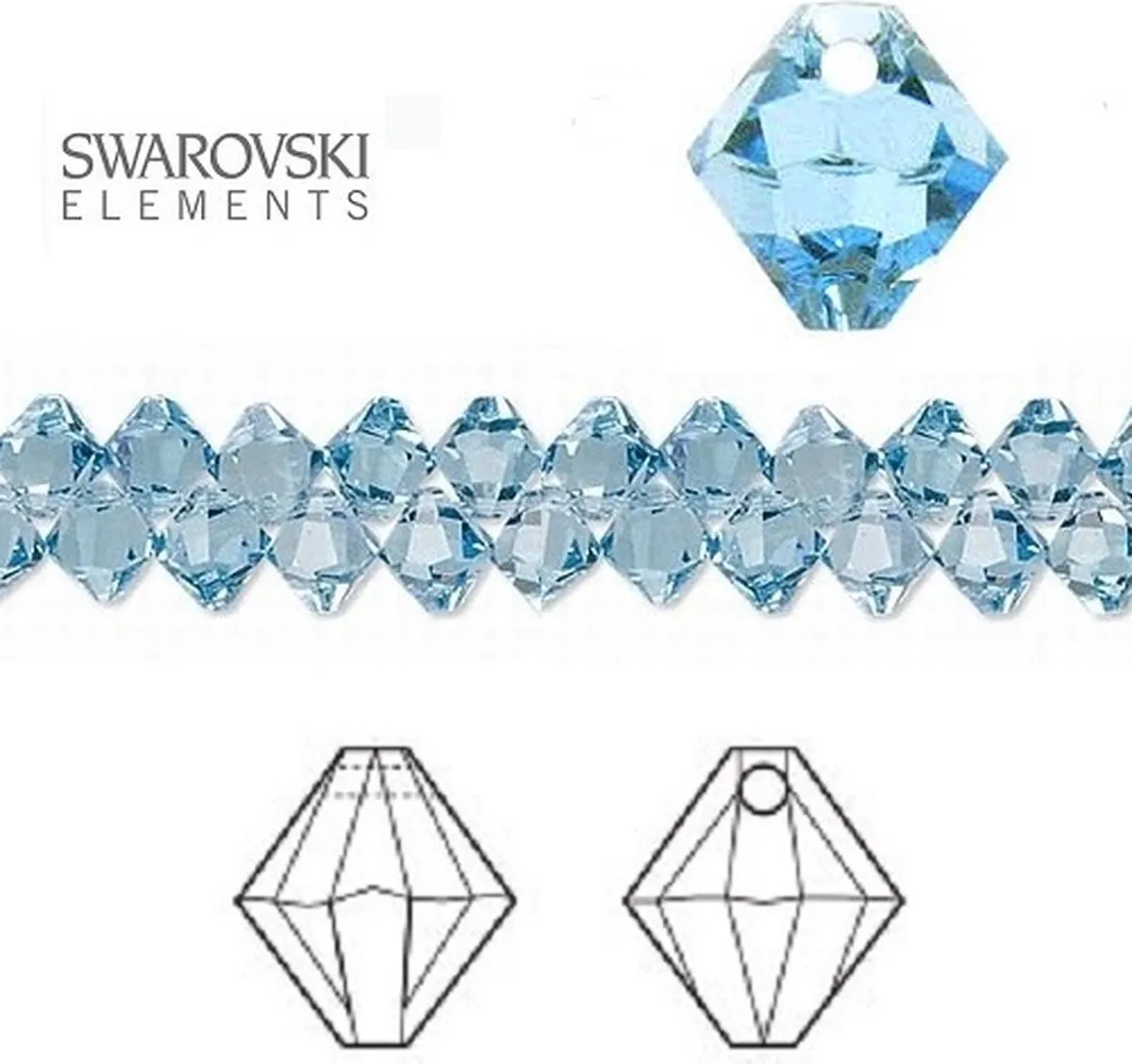 Swarovski Elements Bicone 8mm Aquamarine