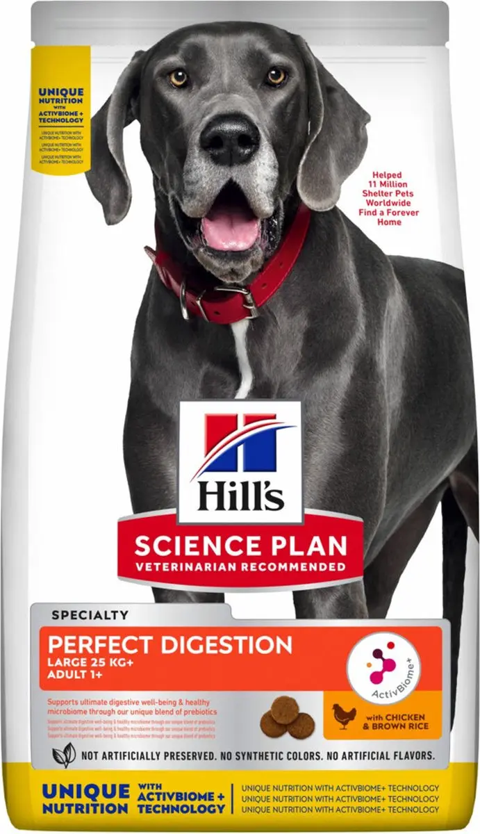Hill's Science Plan Hondenvoer Perfect Digestion Large Breed Adult +1 Kip en Bru