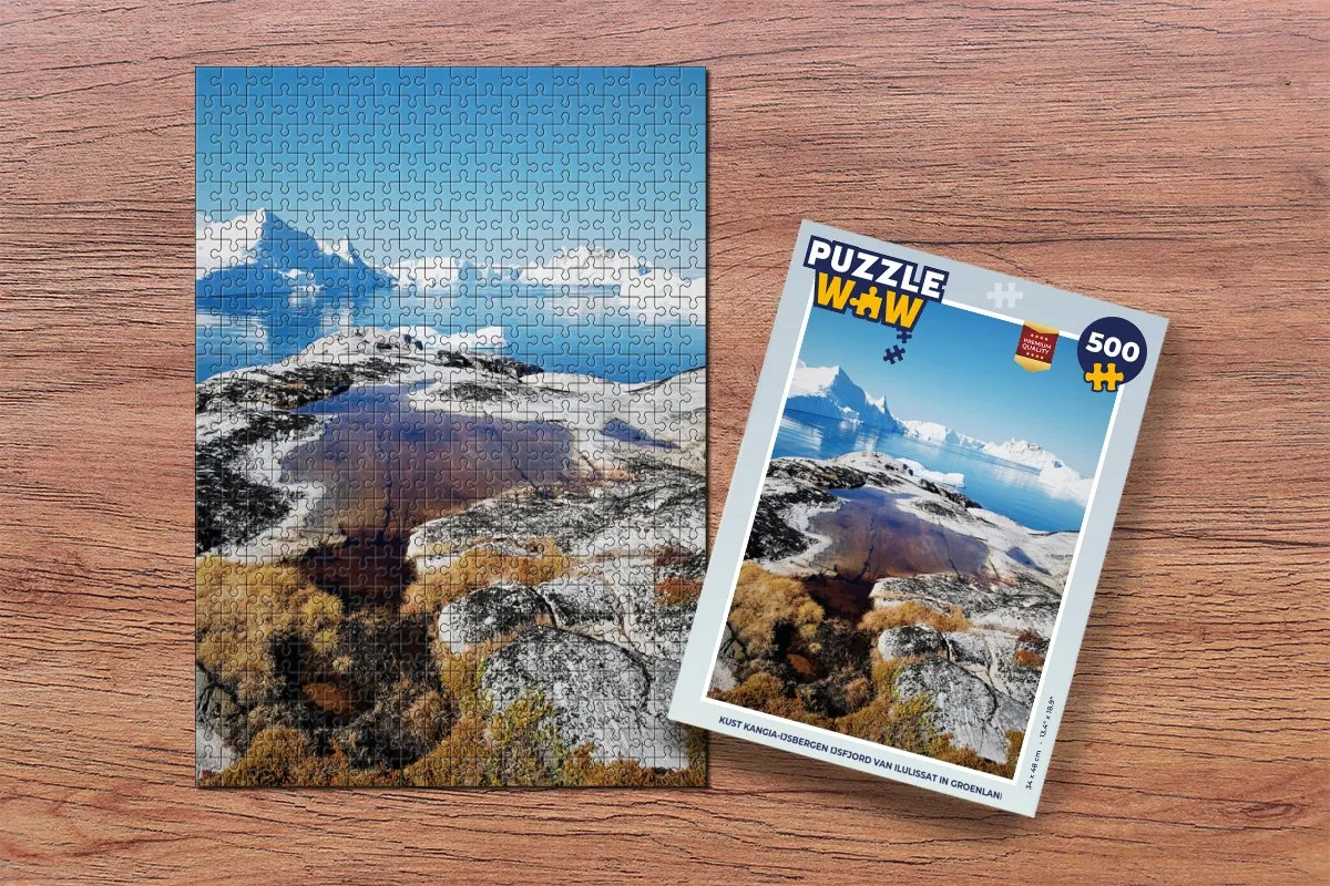 PuzzleWow Legpuzzel Kust Kangia-ijsbergen Ilulissat Groenland 500 Stuks - Multicolor
