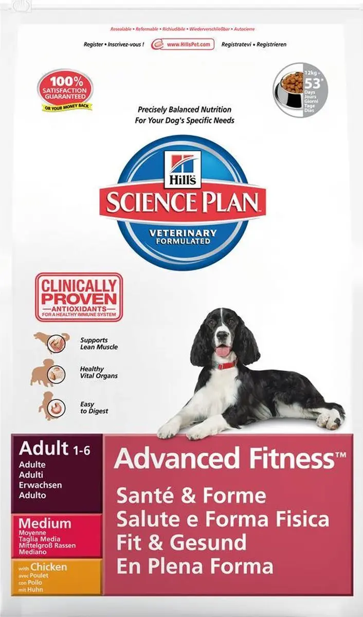 Hill's Science Plan Canine Adult Advanced Fitness Kip 12 kg