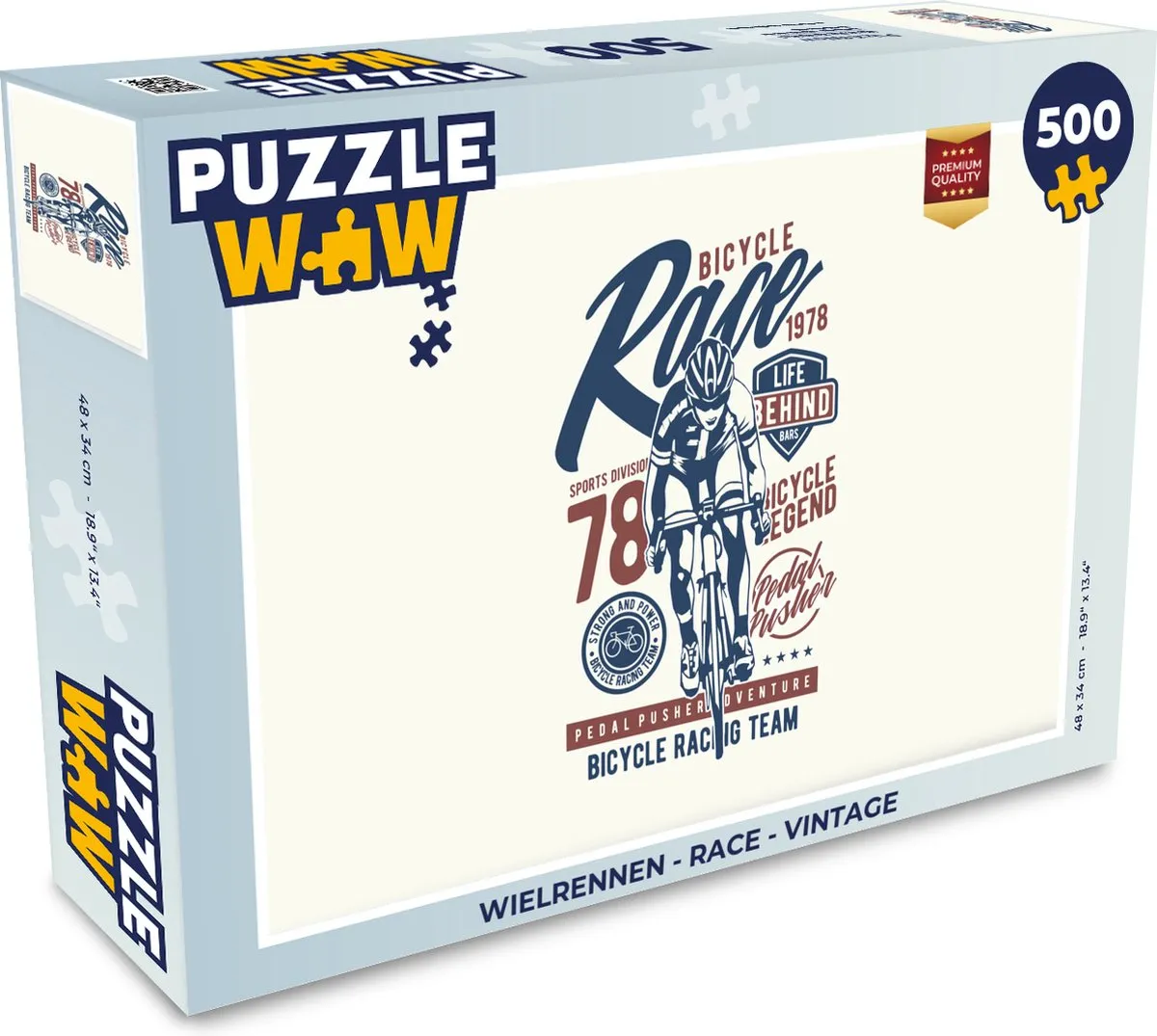 PuzzleWow Wielrennen Vintage Legpuzzel 500 Stuks