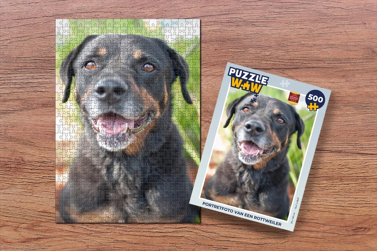PuzzleWow Legpuzzel Rottweiler 500 Stuks - Multicolor