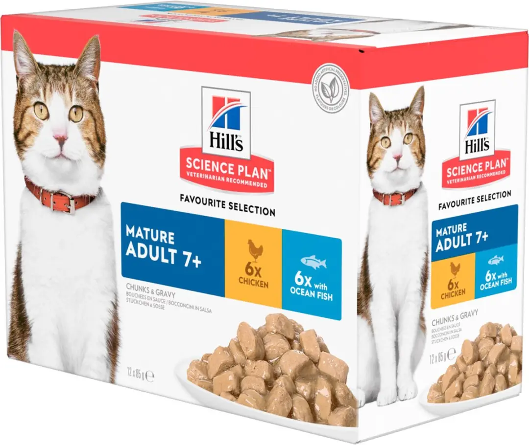 4x Hill's Science Plan Kattenvoer Mature Adult 7+ Multipack Favourite Selection