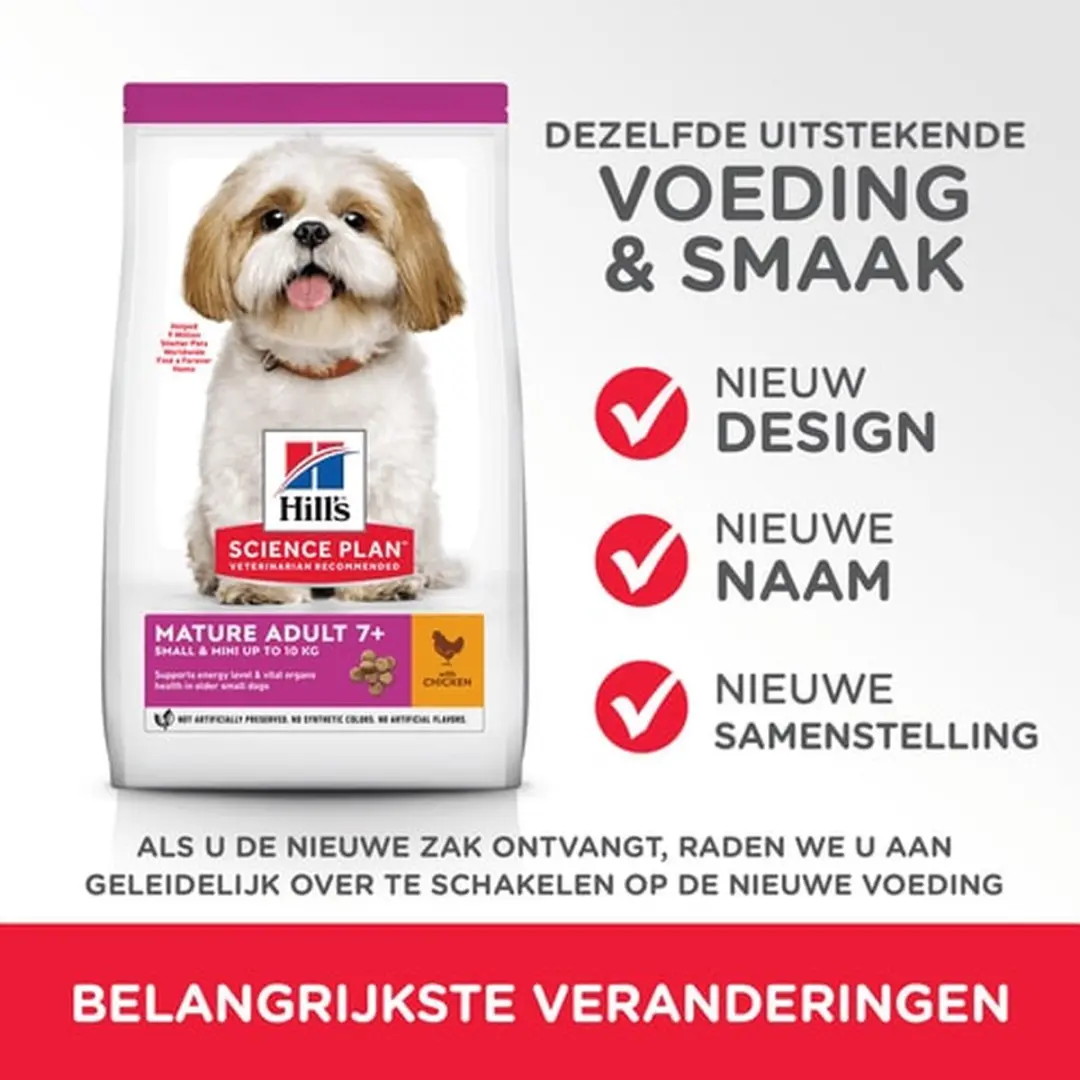 Hill's Science Plan Small & Mini Mature 7+ Hondenvoer Kip - 12 kg (4x3kg)
