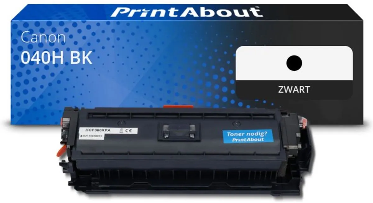 PrintAbout Canon 040H BK Toner - 13.750 pagina's - Zwart