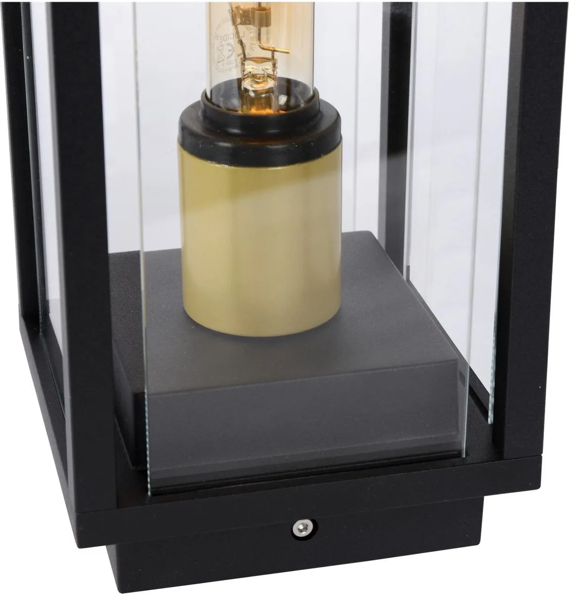 Lucide Laurens Sokkellamp E27 - IP54 - Zwart