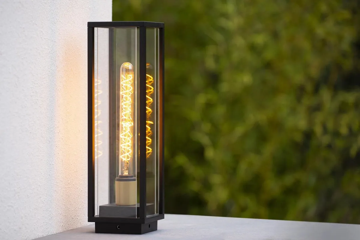 Lucide Laurens Sokkellamp E27 - IP54 - Zwart