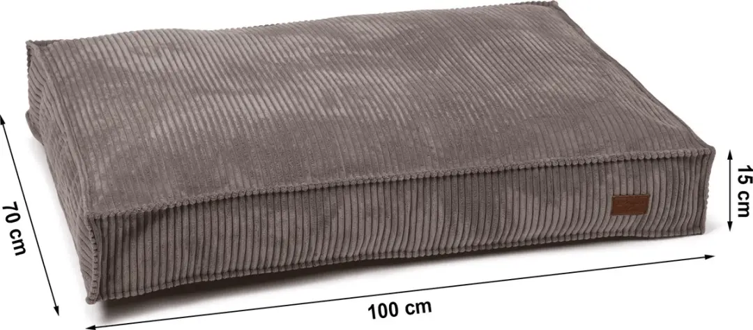 Designed by Lotte Ribbed Hondenkussen - 100x70x15cm Bruin