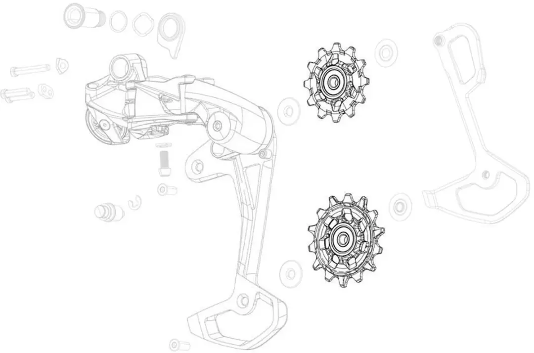 SRAM XX T-Type Eagle AXS Derailleurwieltjes 12-Speed - Zilver - afbeelding 2 van 2