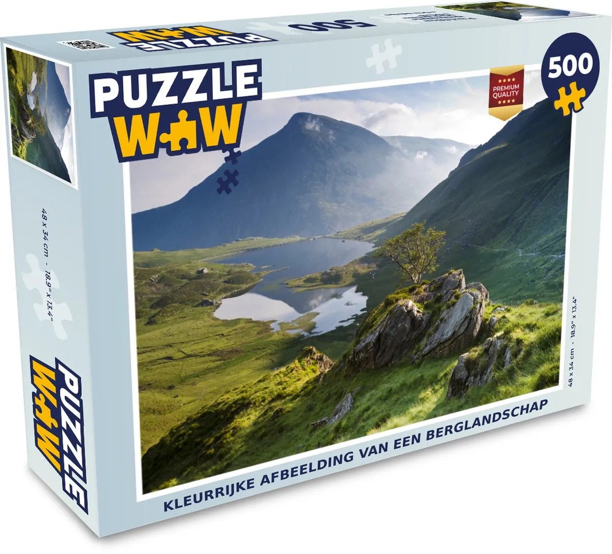 PuzzleWow Legpuzzel Berglandschap 500 Stuks - Multicolor