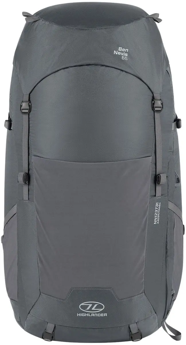 Highlander Outdoor Ben Nevis 65L Rugzak - Grijs