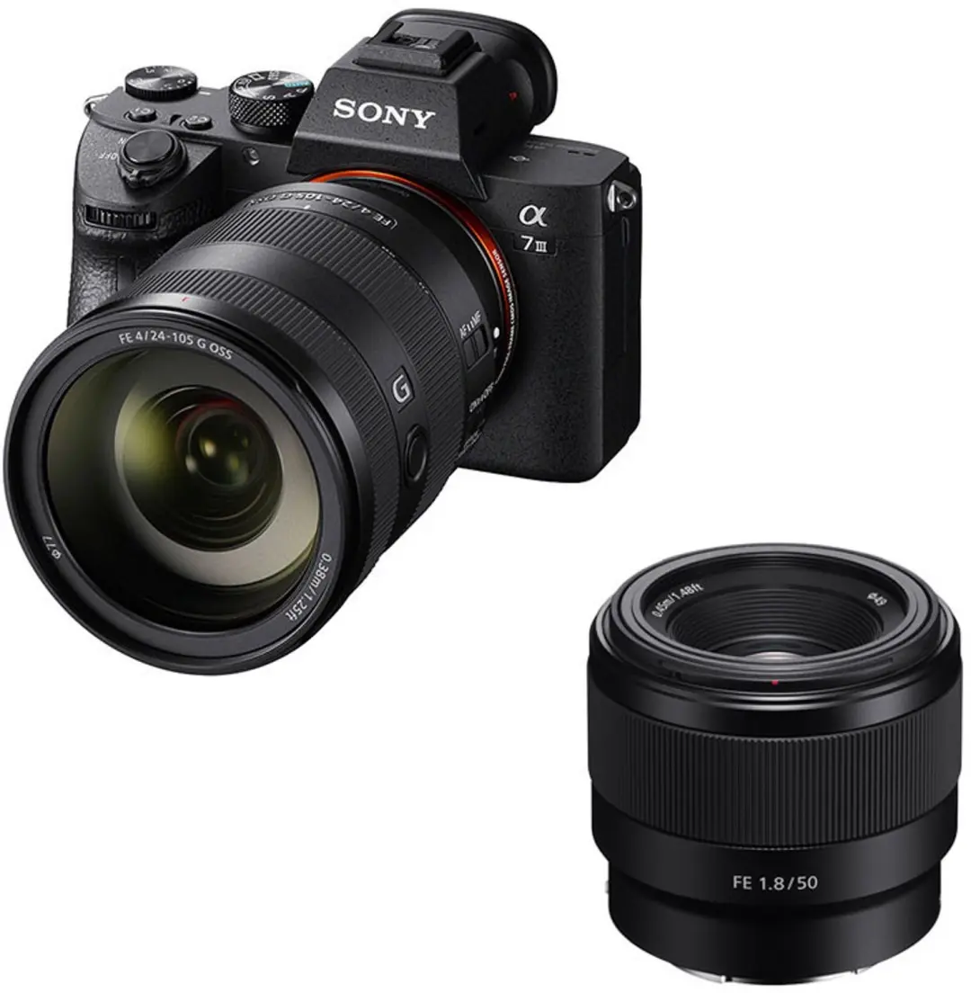 SONY ALPHA 7 III + FE 24-105mm Objektiv + FE 50mm f/1.8