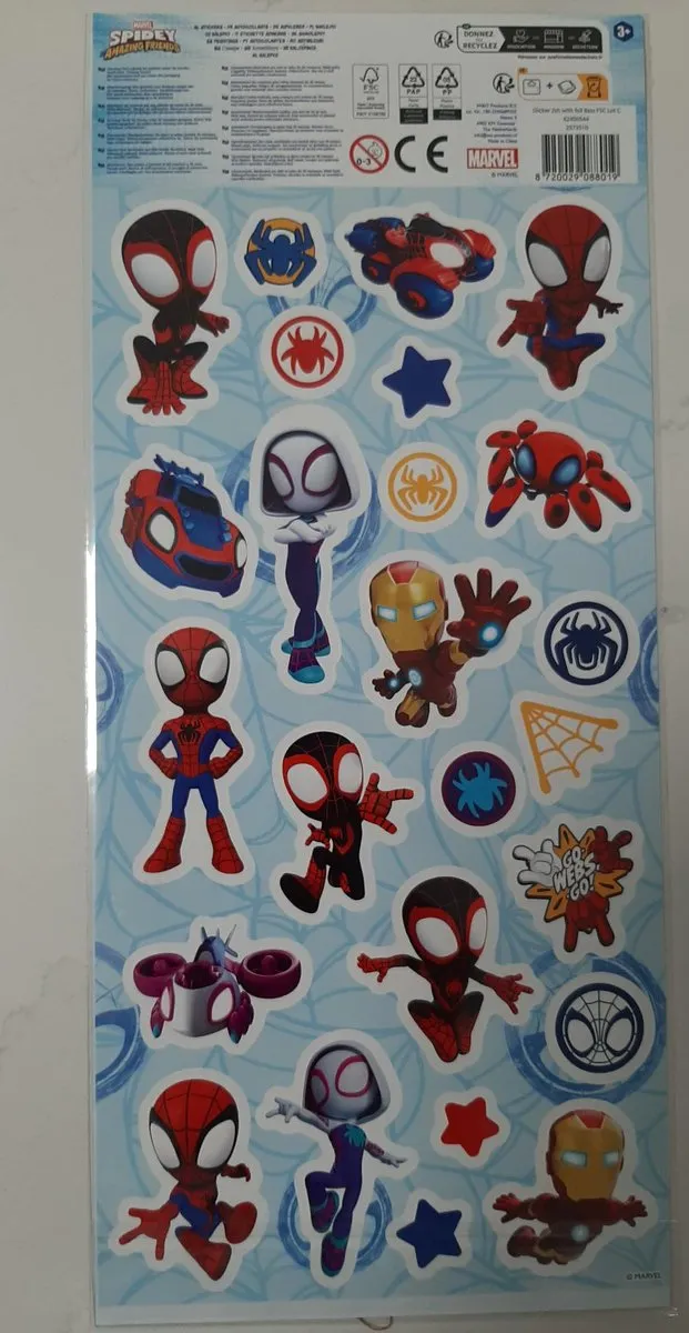 Marvel Spidey and Amazing Friends Stickers - 2x Vel - Multicolor
