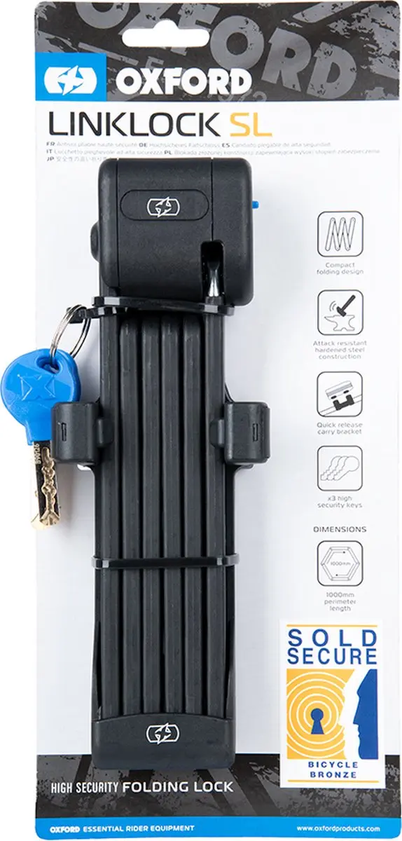 Oxford Linkslot Fatbike FoldLock 100cm - Zwart - afbeelding 4 van 6