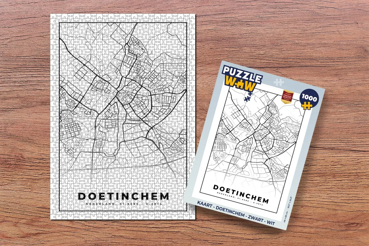 PuzzleWow Legpuzzel Doetinchem 1000 Stuks - Multicolor